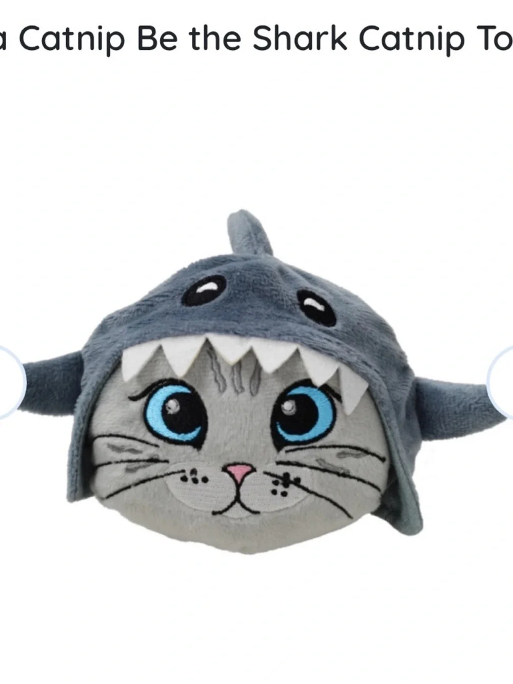 Nala Be The Shark Plush Cat Toy - Gray
